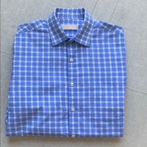 Barrel cuff . Sunflower blue. Plaid